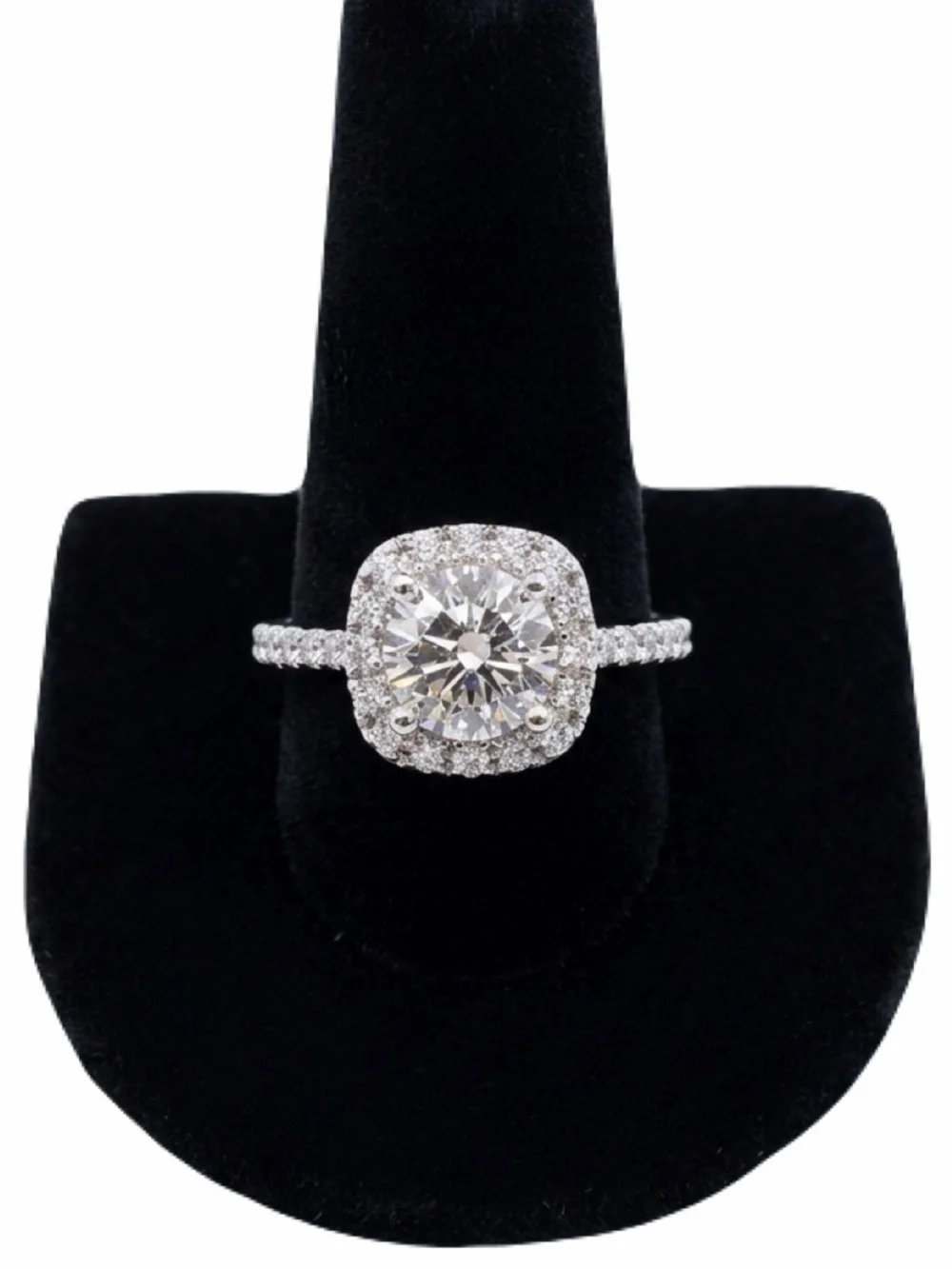 New Mojssanite Diamond 14k White Gold 1 CT Round Cut Ring